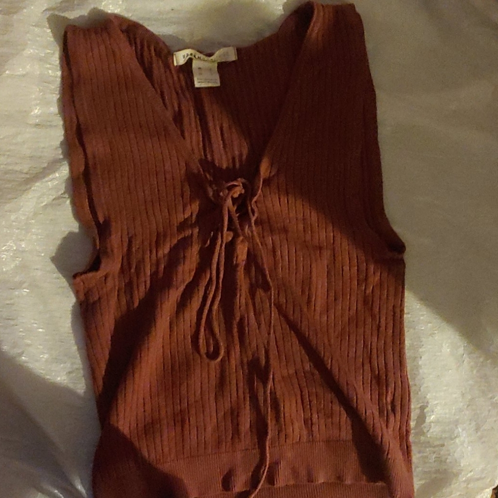 Girls or women's tie front high rise top